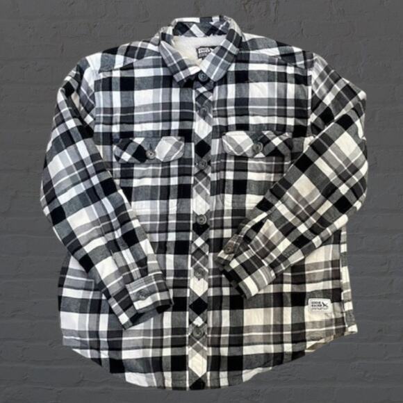Eddie Bauer Womens Medium Shacket Plaid Sherpa Lined Flannel Shirt Jacket Top - Picture 2 of 11
